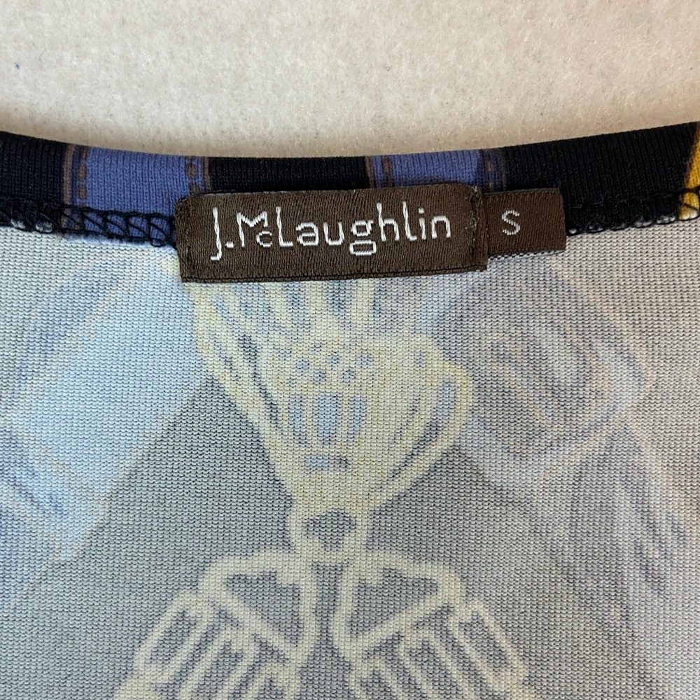 J McLaughlin Top Women's‎ Size S Catalina Cloth Equestrian Chain Belt Black Gold - Picture 3 of 5